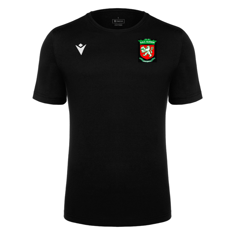 Macron Boost eco t-shirt noir avec logo floqué | Image 1