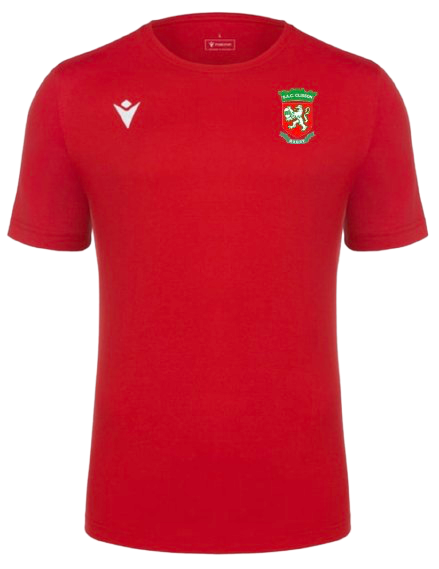 Macron Boost eco t-shirt rouge avec logo floqué | Image 1