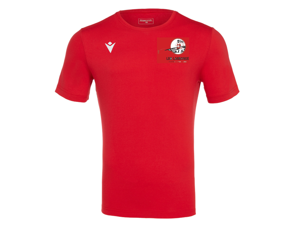 Macron T shirt en coton boost hero rouge avec logo cœur et logo dos serigraphiés | Image 1