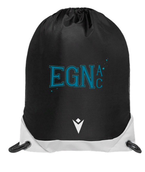 Macron Sac à cordelette campus noir et blanc avec logo floqué | Image 1