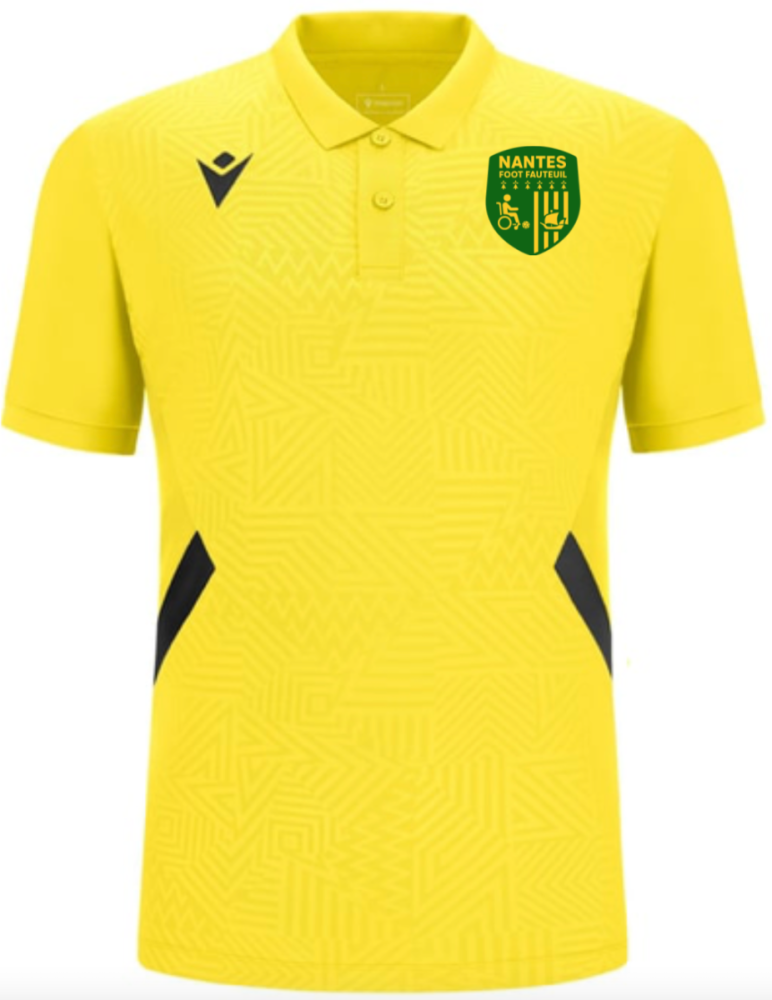 Macron Polo rap jaune/noir avec logo floqué | Image 1