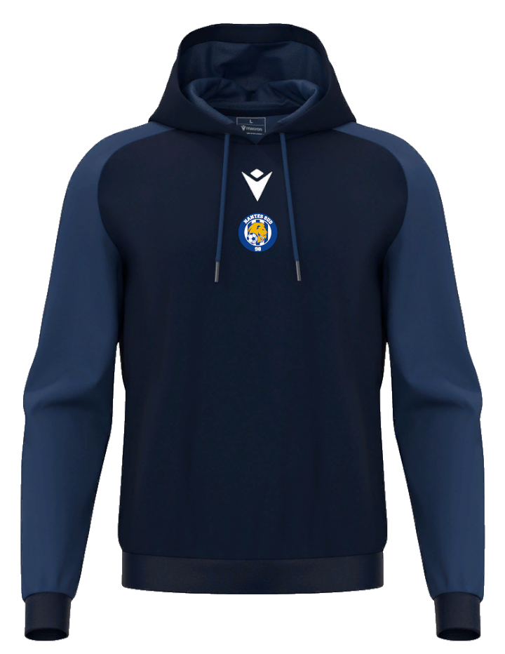 Macron Sweat capuche polyester horn navy avec écusson | Image 1