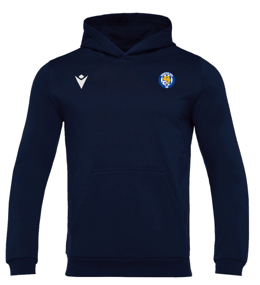 Macron Sweat capuche coton banjo hero navy avec écusson | Image 1
