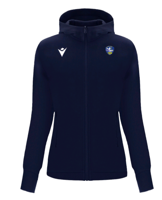 Macron Hoody coton féminin drum navy avec logo brodé | Image 1