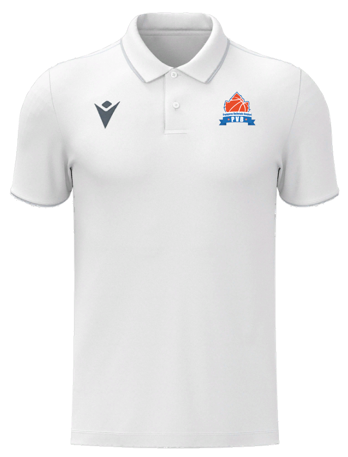 Macron Polo homme draco hero blanc avec logo floqué | Image 1