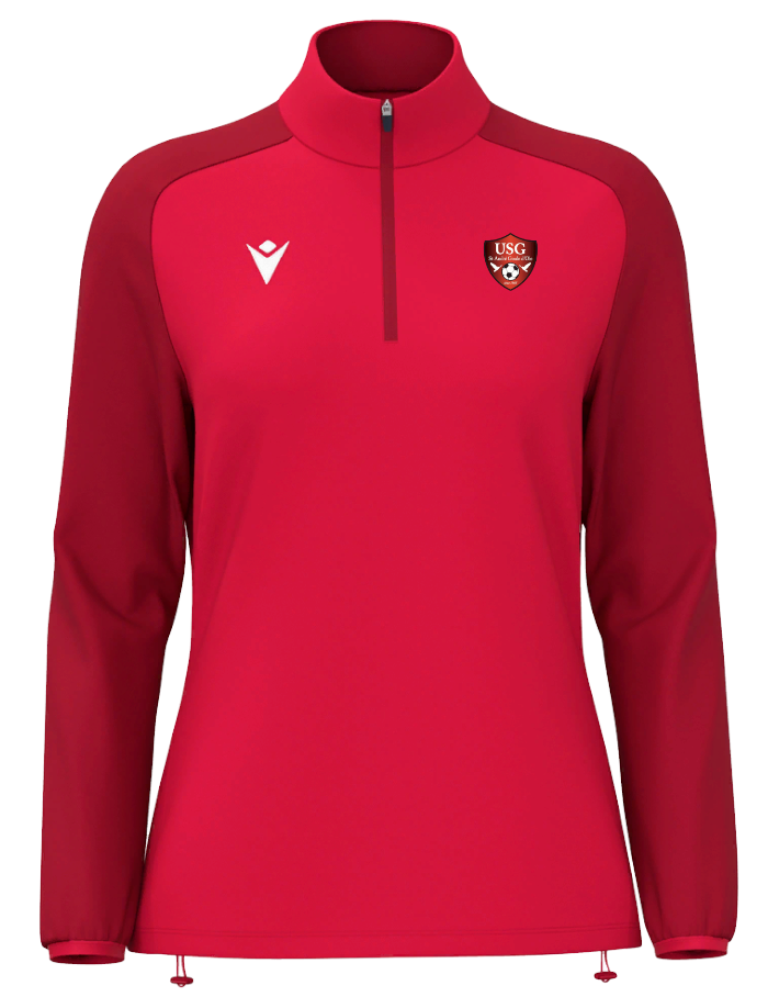 Macron 1/4 zip femme lena rouge avec écusson | Image 1