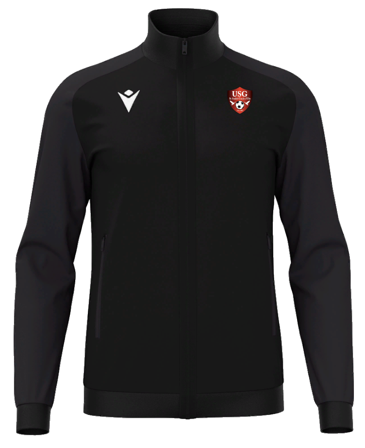 Macron Veste full zip homme anubis noir avec écusson | Image 1