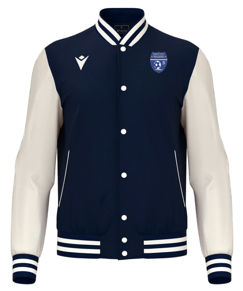 Macron Blouson américain fiddle navy avec écusson | Image 1