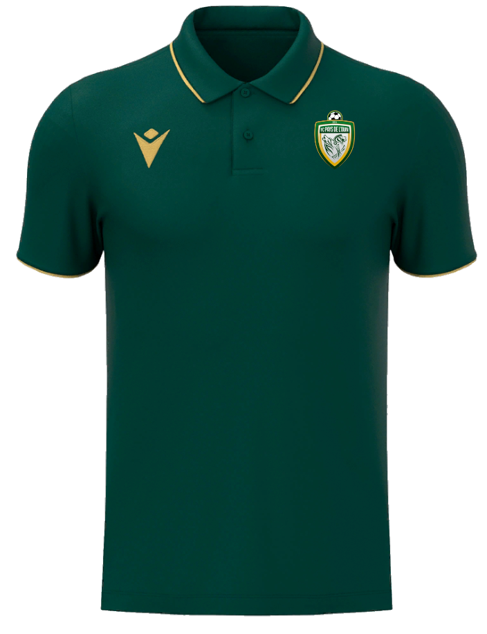 Macron Polo draco hero vert bouteille avec logo floqué | Image 1