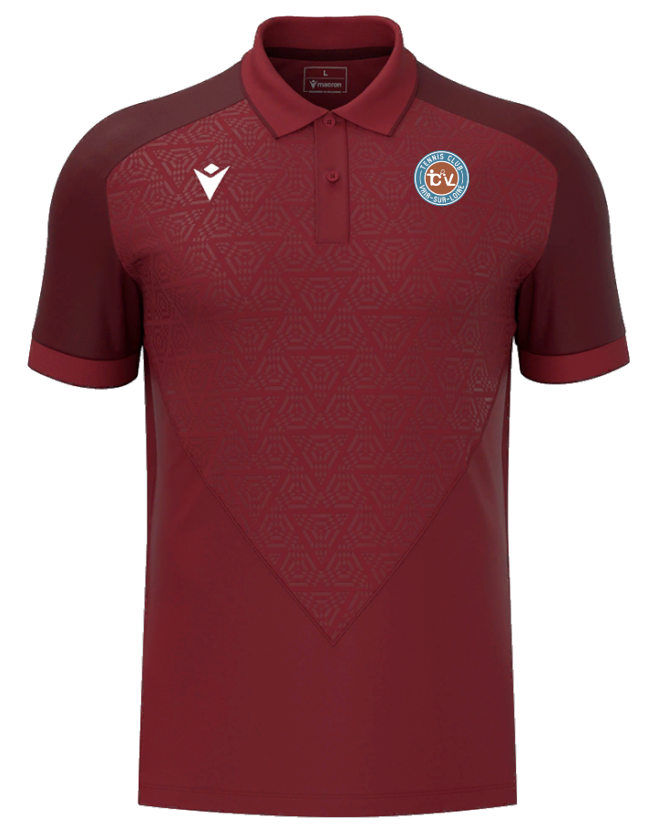 Macron Polo baldwin bordeaux avec logo floqué | Image 1
