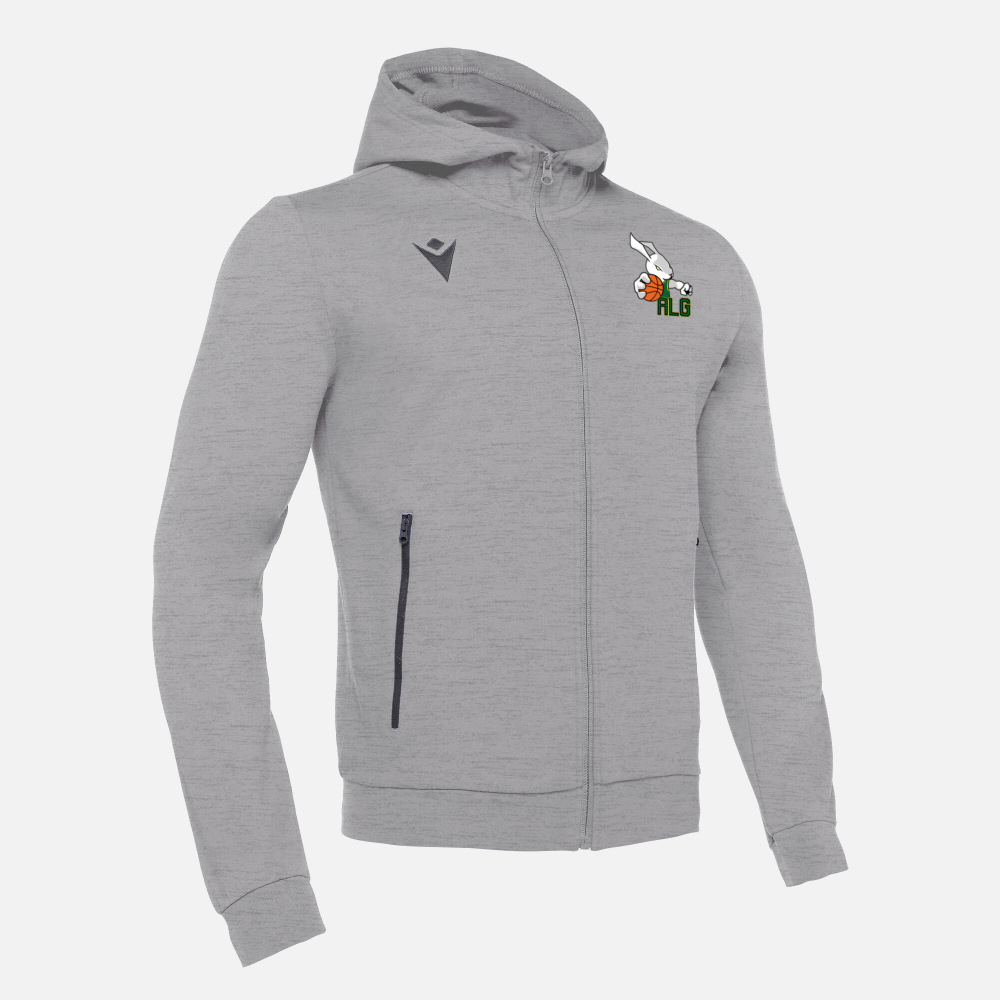 Macron Veste coton cello grise avec logo brodé | Image 1