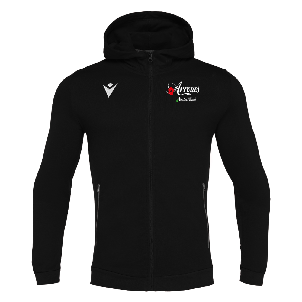 Macron Veste zippée en coton avec capuche homme cello noire avec logo brodé | Image 1