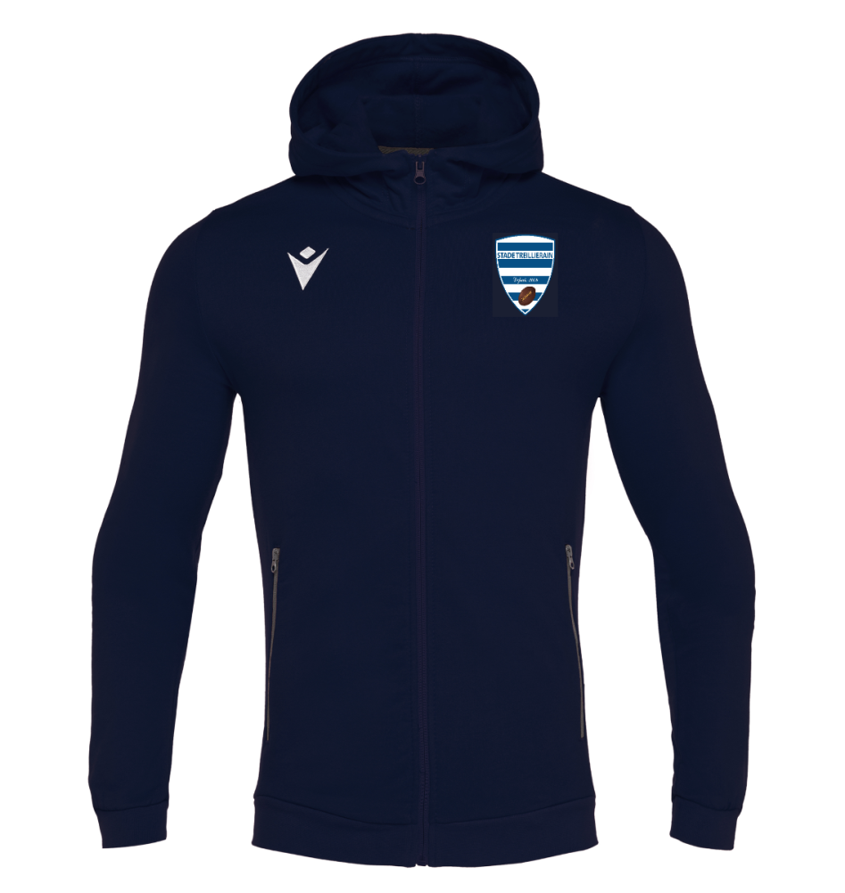 Macron Veste zippée  cello navy avec logo brodé | Image 1