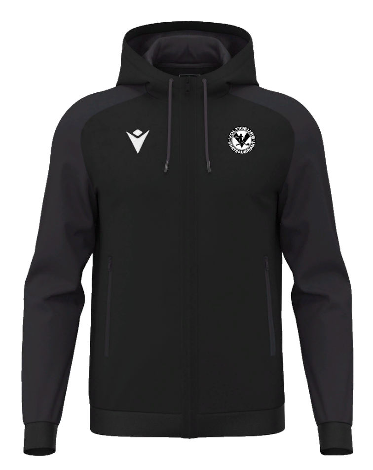 Macron Sweat-shirt chronos full zip noir avec écusson | Image 1