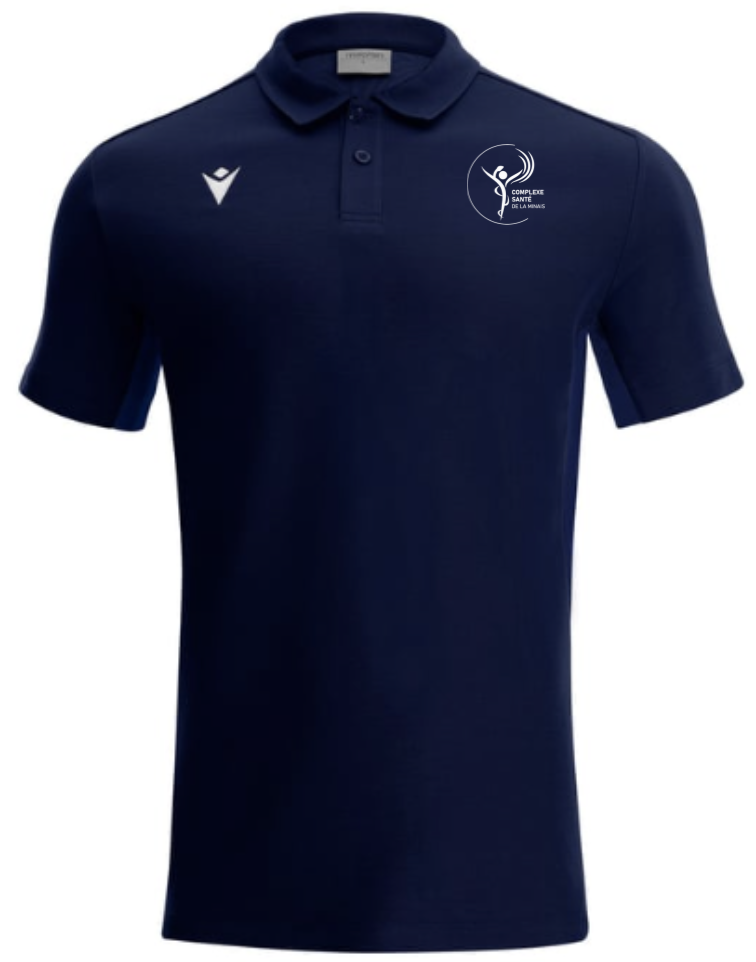 Macron Polo polyester/coton clarinet navy avec logo brodé | Image 1