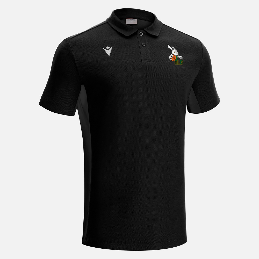 Macron Clarinet polo noir avec logo brodé | Image 1