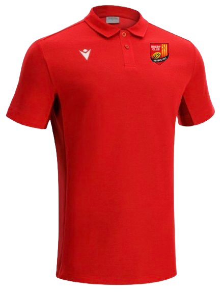 Macron Polo clarinet rouge avec logo cœur brodé | Image 1