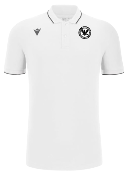 Macron Polo coton homme comedy eco blanc écusson | Image 1