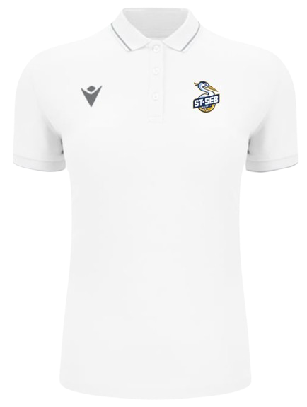 Macron Polo coton homme comedy eco blanc avec logo brodé | Image 1