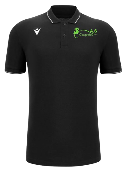 Macron Polo coton homme comedy eco noir avec logo brodé | Image 1