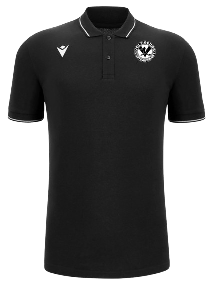 Macron Polo coton comedy eco noir avec écusson | Image 1