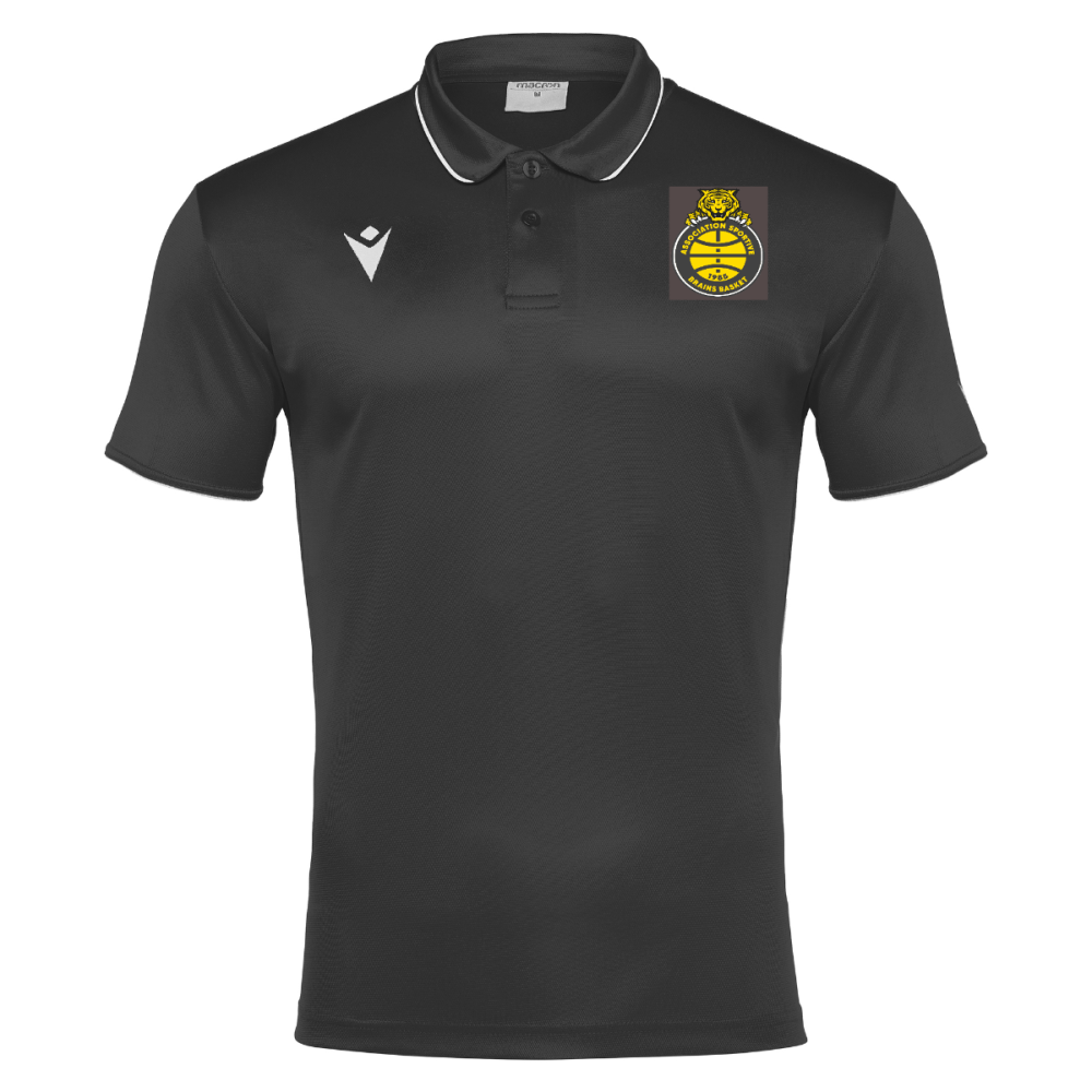 Macron Polo de sortie mixte polyester draco hero anthracite avec logo brodé | Image 1