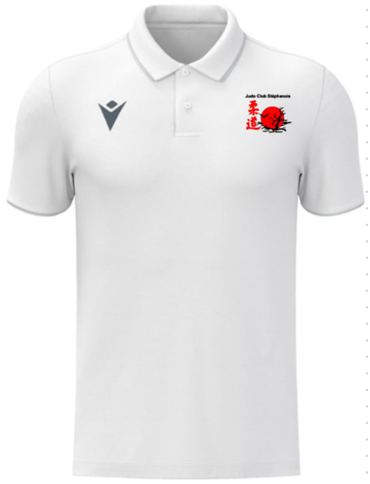 Macron Polo draco hero blanc avec logo brodé | Image 1