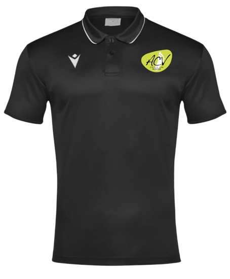 Macron Polo draco hero noir avec logo floqué écriture dos | Image 1