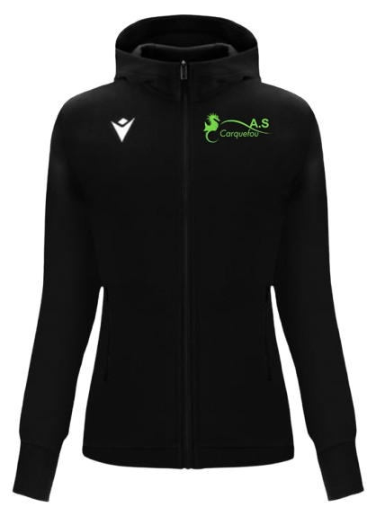Macron Veste capuche coton femme drum noire avec logo brodé | Image 1