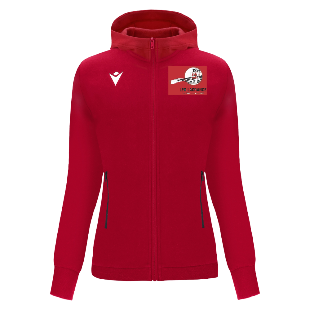 Macron Veste  à capuche en coton femme drum rouge avec logos brodés cœur et dos | Image 1