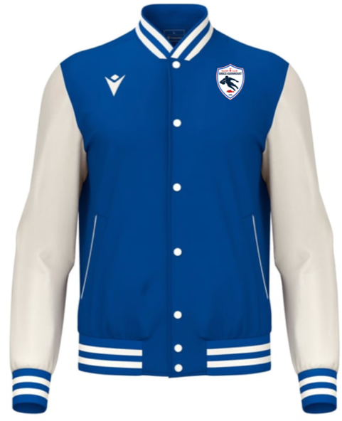 Macron Blouson américain fiddle royal, logo et écriture brodés | Image 1