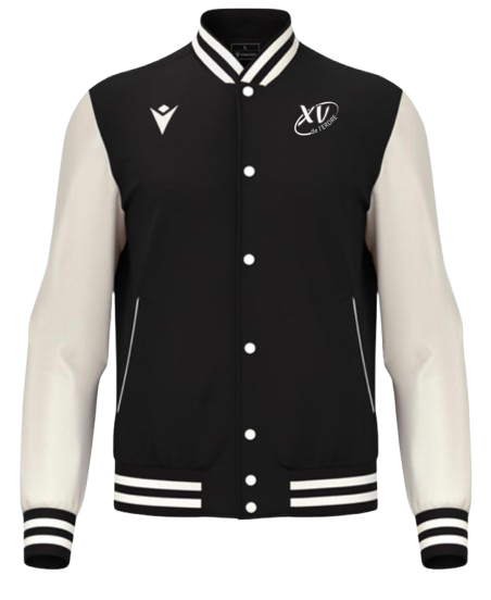 Macron Blouson américain fiddle noir avec écusson | Image 1