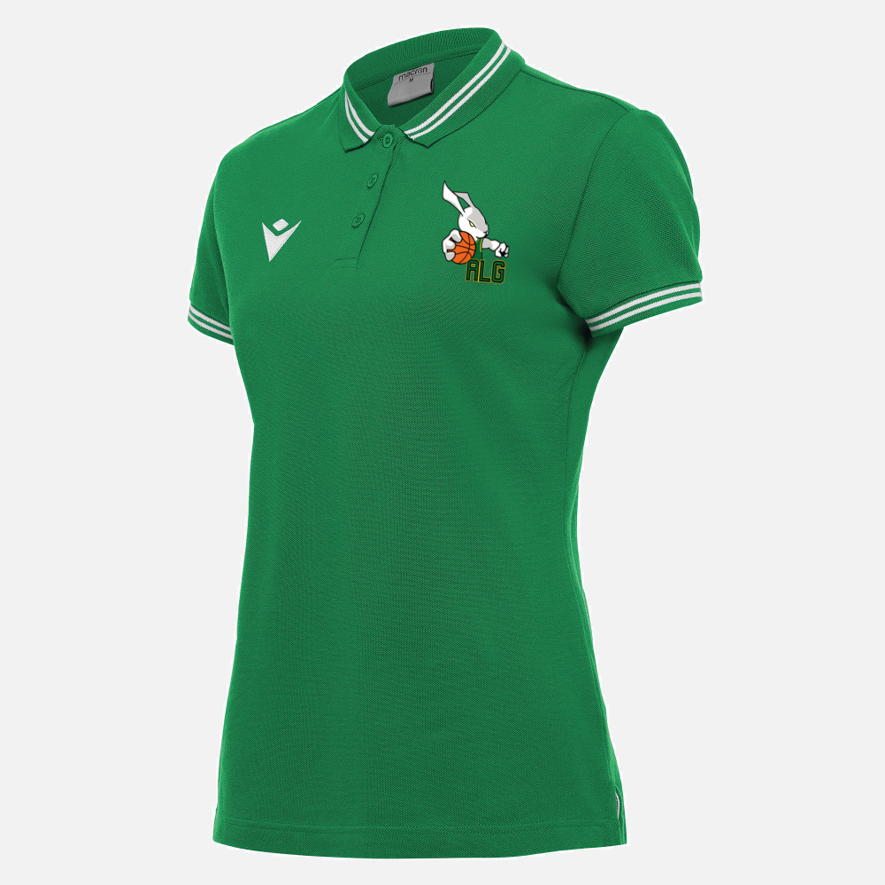 Macron Hambo polo femme vert logo brodé | Image 1
