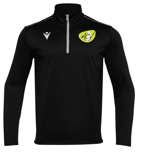 Macron Sweat 1/4 zip havel noir avec logo brodé | Image 1