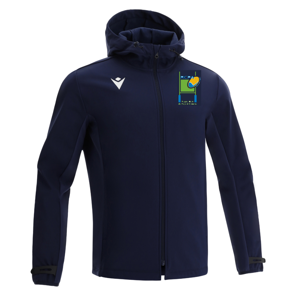 Macron Soft-shell avec capuche himalaya navy avec logo brodé | Image 1
