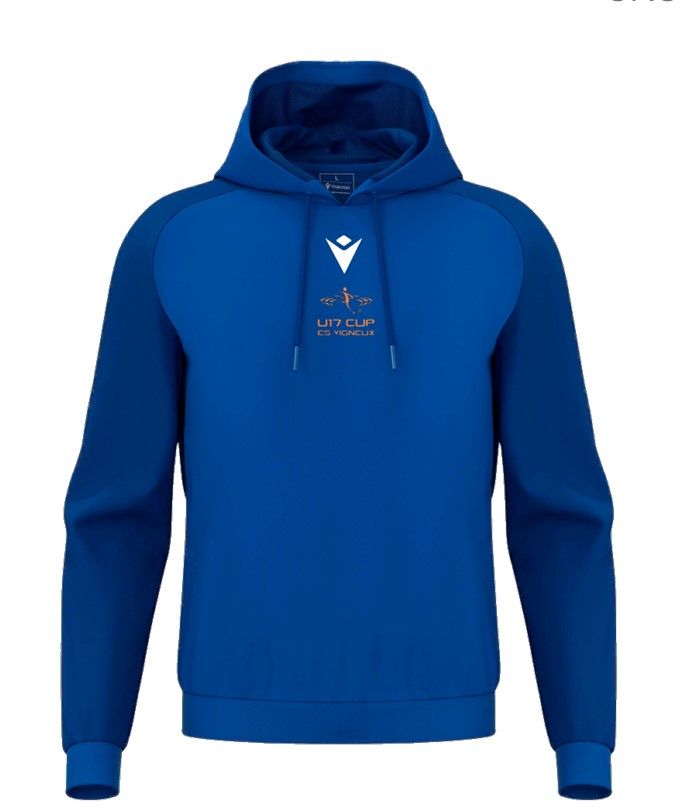 Macron Sweat de sortie horn bleu royal avec logo floqué | Image 1