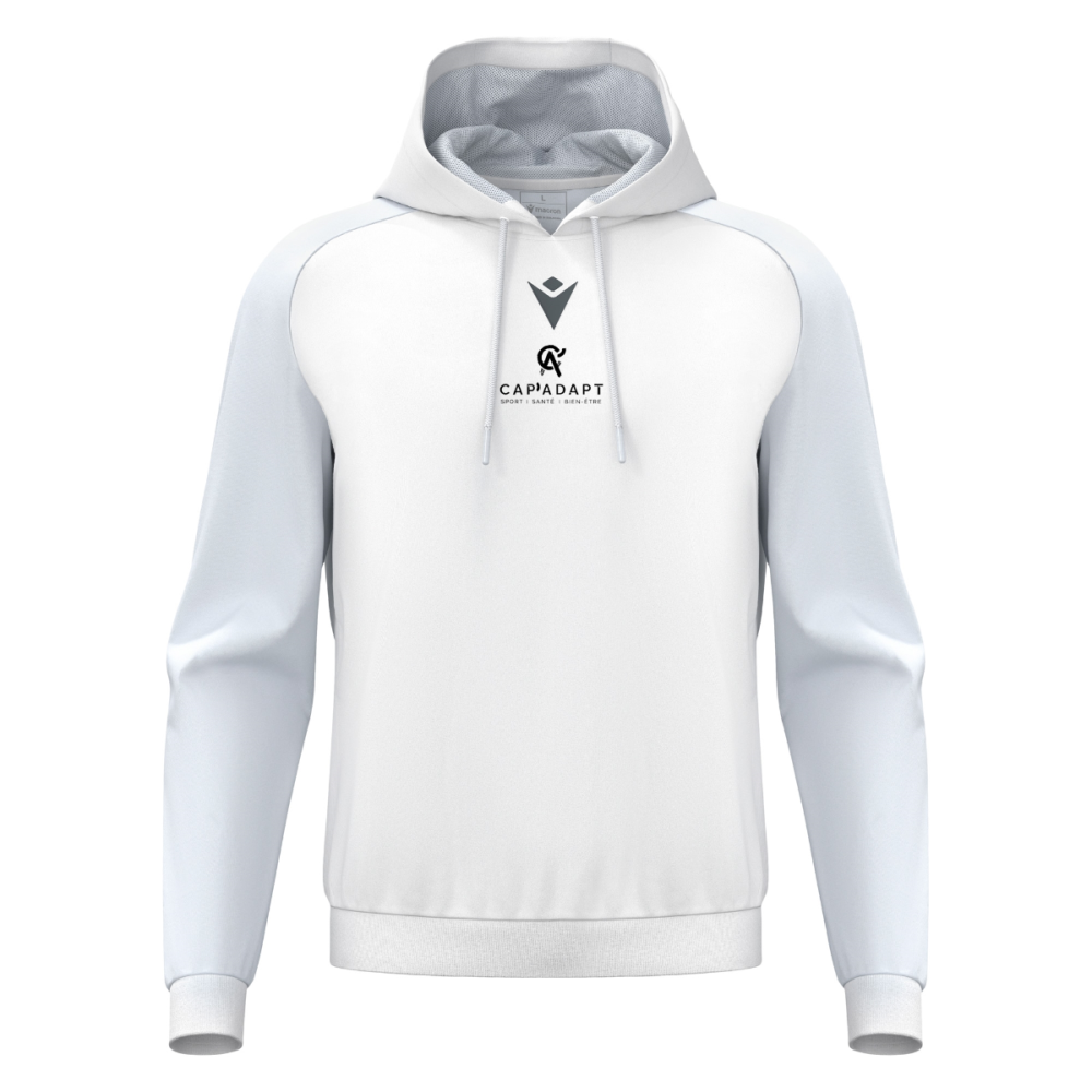 Macron Sweat à capuche horn blanc logo sérigraphié | Image 1