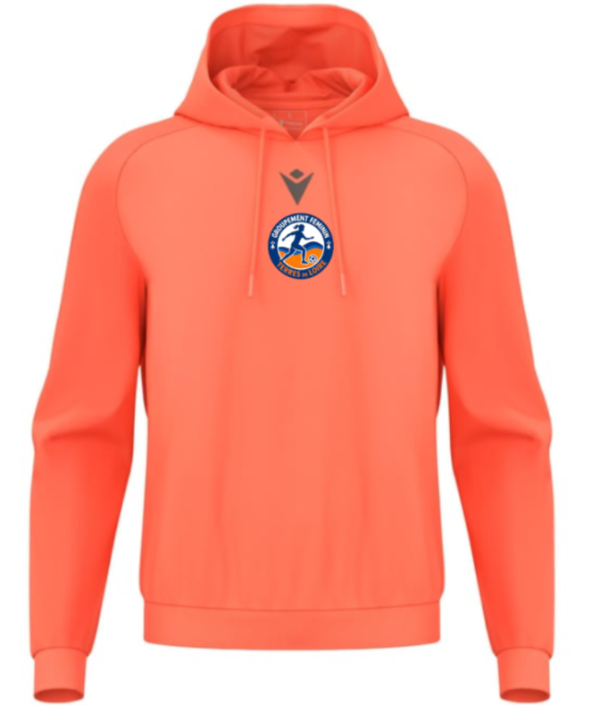 Macron Sweat capuche horn corail avec logo floqué | Image 1