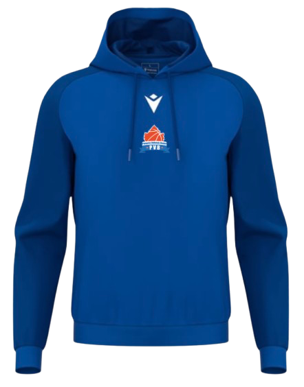 Macron Sweat capuche horn bleu royal avec logo floqué | Image 1