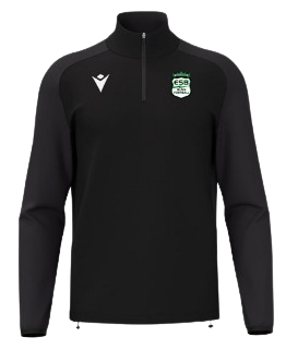 Macron Sweat 1/4 zip isen noir avec logo floqué | Image 1