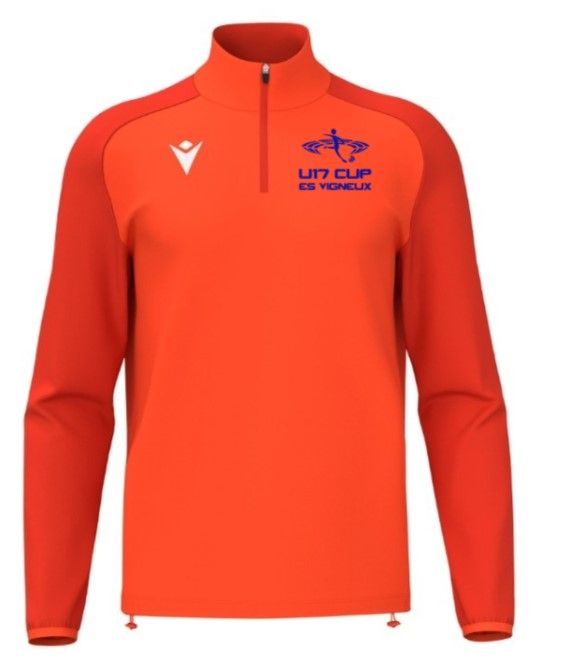 Macron Sweat 1/4 zip isen orange avec logo floqué | Image 1