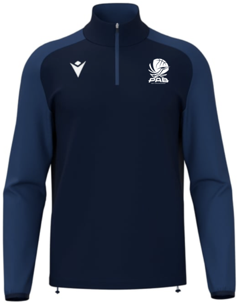 Macron Sweat 1/4 zip homme isen navy avec logo brodé | Image 1