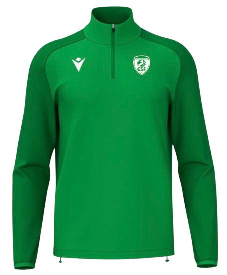 Macron Sweat 1/4 zip isen vert avec logo floqué | Image 1