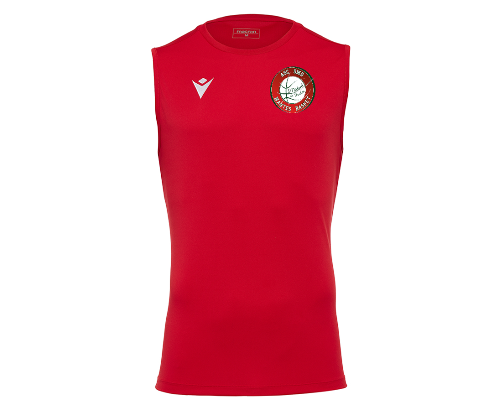Macron Maillot kesil rouge avec logo floqué | Image 1