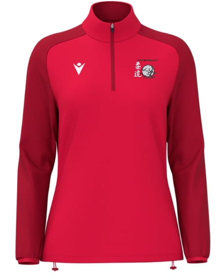 Macron Sweat 1/4 zip féminin lena rouge avec logo brodé | Image 1