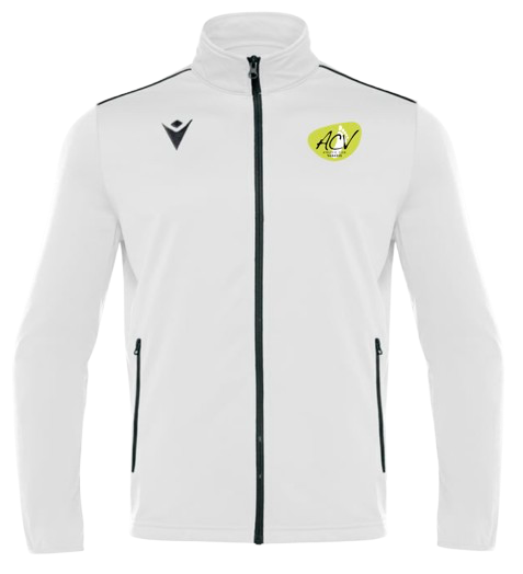 Macron Veste zippée nemesis blanc avec logo brodé écriture dos | Image 1