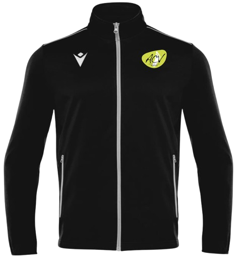 Macron Veste zippee nemesis noire avec logo brodé écriture dos | Image 1