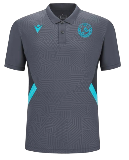 Macron Polo rap anthracite avec logo floqué | Image 1