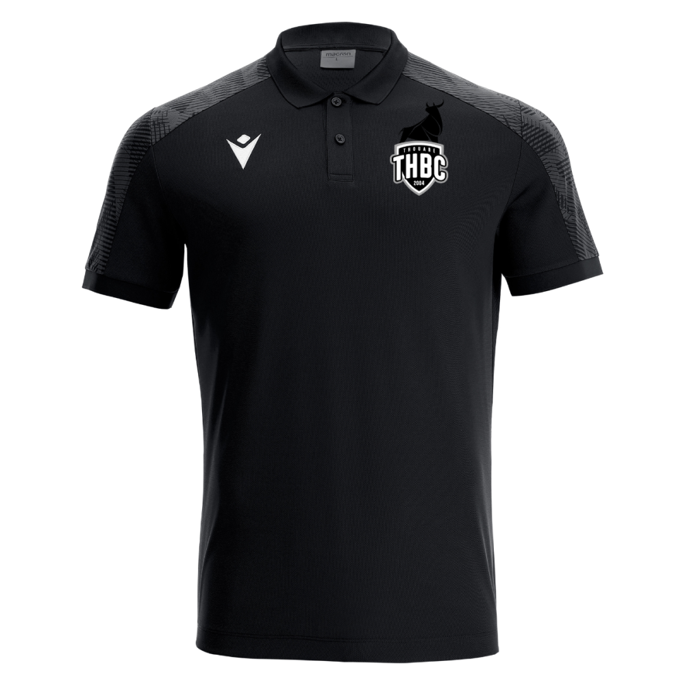 Macron Rock polo noir avec logo brodé | Image 1