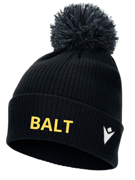 Macron Bonnet à pompon snow noir avec écriture brodée | Image 1